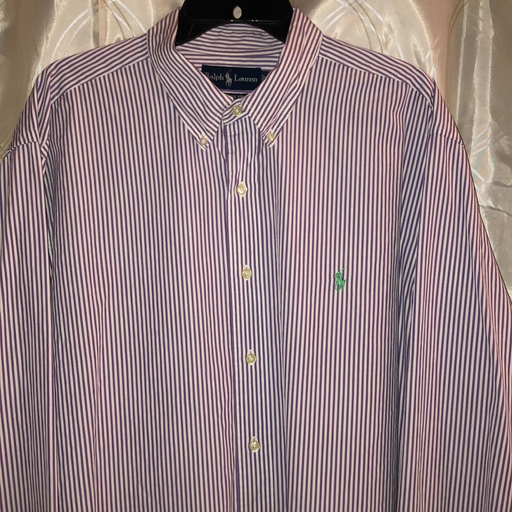 Ralph Lauren button down - 18/2XL - purple/white